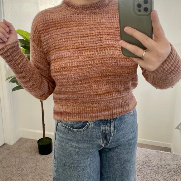 Alpaca Crew Neck Sweater Wool Blend Tonal Hipster Boho Bohemian Hippie Sweater - Picture 1 of 11